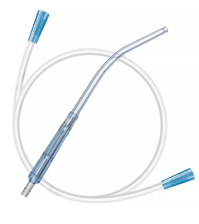 PROMPTU Yankauer manubrio cum connectens fistula et patet consilium