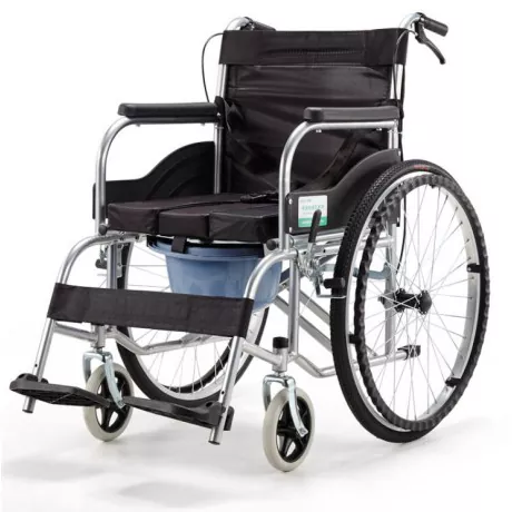 Manual Folding Wheelchair cum Commode